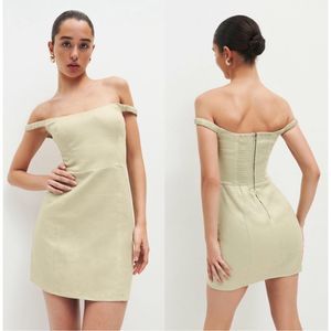 NWT Reformation Sawyer Linen Dress in Dried‎ Herbs - Size 2